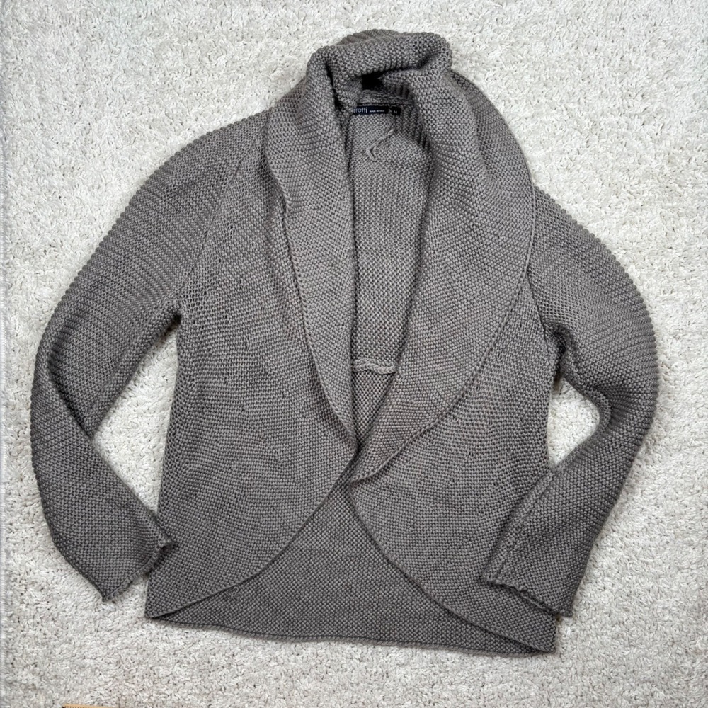 Berretti‎ Italian Made Shawl Collar Knit Cardigan Sweater M Taupe